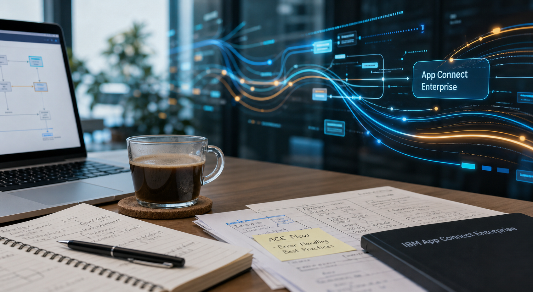 Ilustración técnica de integraciones con IBM App Connect Enterprise